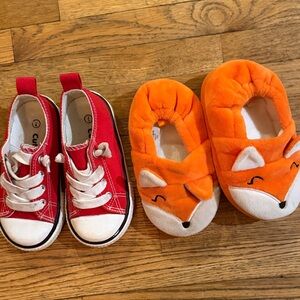 Red and Orange Kids Shoes Set